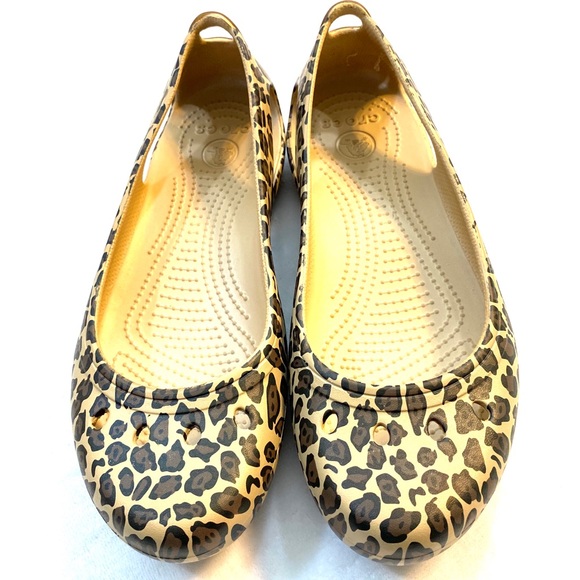 crocs kadee leopard flats